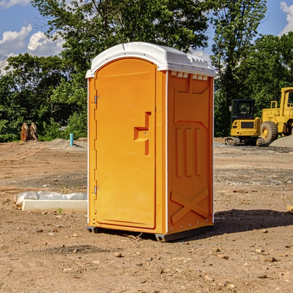 how often are the portable restrooms cleaned and serviced during a rental period in Dilliner